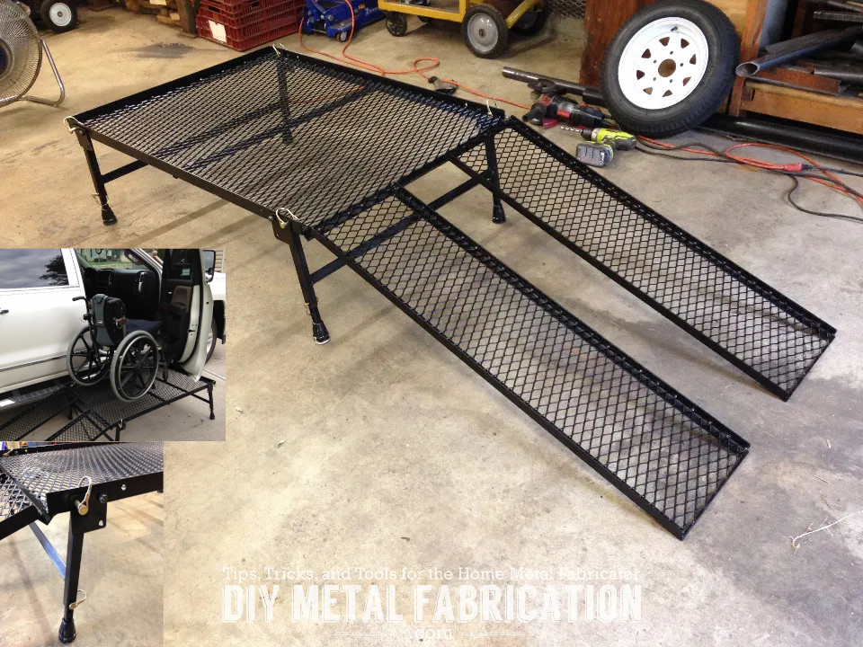 Rampe et plateforme, fabrication maison en metal