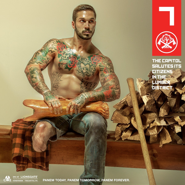 Alex Minsky sur les affiches promotionnelle de The Hunger Games Part 1